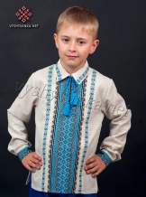 Вишиванка з сорочковим коміром на хлопчика, арт. 0125-сіра