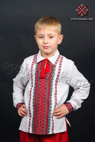 Украинская вышиванка с воротником детская, арт. 0127