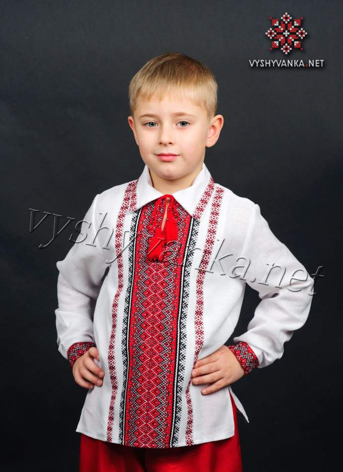 Украинская вышиванка с воротником детская, арт. 0127