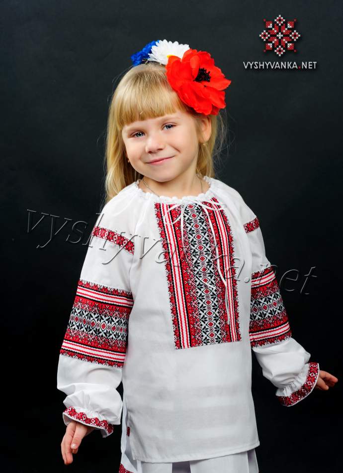 Украинская вышиванка для девочки, арт. 0130