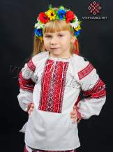 Вышиванка на девочку с тканой вышивкой, арт. 0142