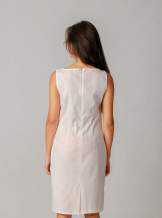 Біла сукня-футляр без рукава з вишивкою, арт. 4112