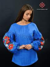 Лляна вишиванка з маками, арт. 4135