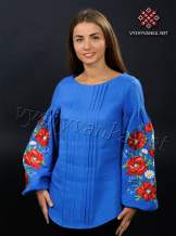 Лляна вишиванка з маками, арт. 4135