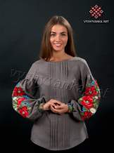 Дизайнерська жіноча вишиванка на льоні, арт. 4136