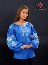 Жіноча лляна вишиванка з вишитими трояндами, арт. 4139