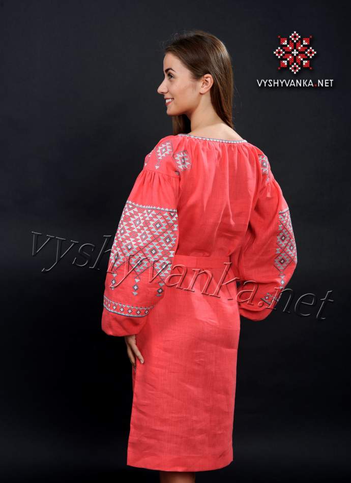 Дизайнерська вишита сукня (плаття) на льоні, арт. 4149, 42 р.