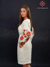 Плаття молочного кольору з вишивкою маки, арт. 4154