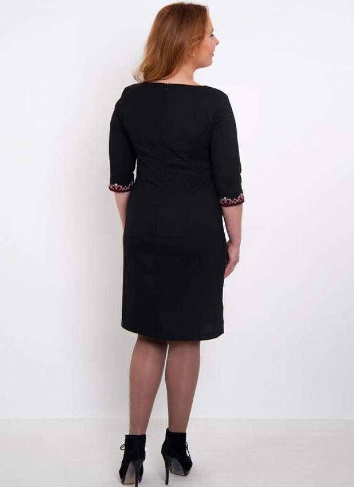 Вышитое платье черное, арт. 4191 большие размеры