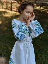 Біле дитяче плаття-вишиванка, арт. 4346