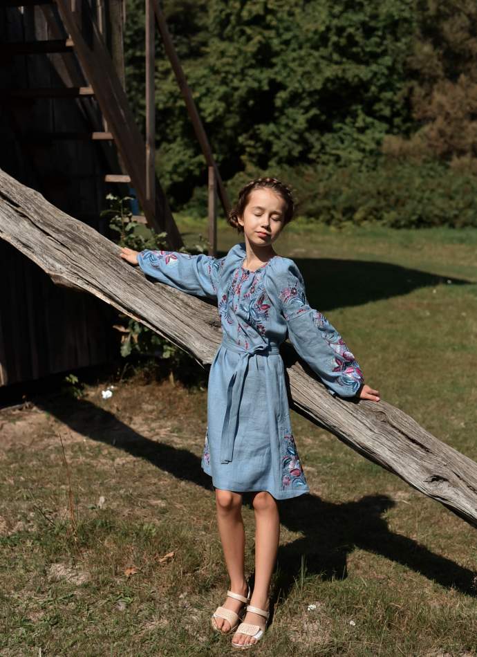 Лляне дитяче плаття-вишиванка, арт. 4353