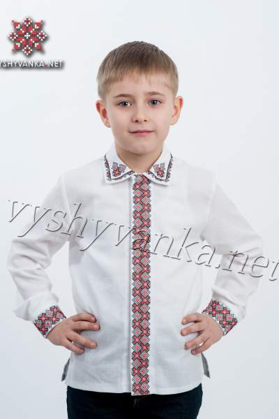 Вишита сорочка для хлопчика з відкладним коміром, арт. 4406