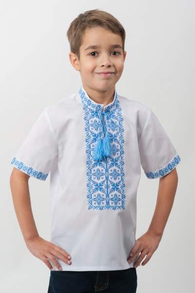 Дитяча вишиванка з коротким рукавом на хлопчика, арт. 4413к.р.