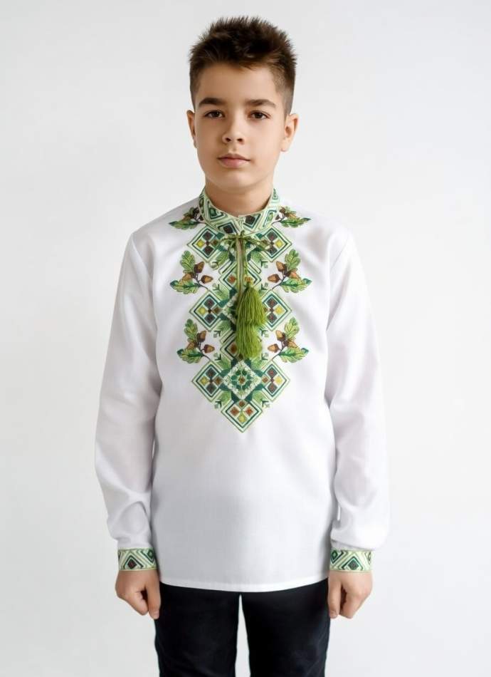 Вишиванка для хлопчика біла, арт. 4435
