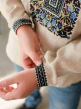 Сорочка на хлопчика "Борщівська синя", льон натурал. арт.4457