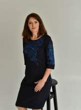 Сукня жіноча темно-синя з вишивкою ,арт. 4572 батал