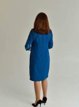 Синя сукня з вишивкою ,арт. 4576 батал