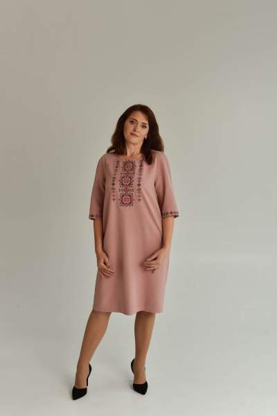 Рожева сукня з вишивкою "Геометрія", арт. 4577 