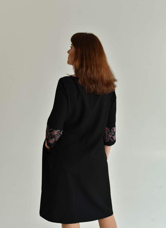 Чорне вишите плаття,"гуляйполе" арт. 4586