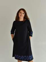 Темно-синє плаття з вишивкою,"гуляйполе" арт. 4587