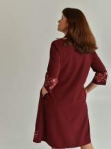 Бордове плаття з вишивкою, "гуляйполе" арт. 4590