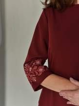 Бордове плаття з вишивкою, "гуляйполе" арт. 4590