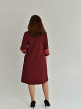 Бордове плаття з вишивкою, "гуляйполе" арт. 4591