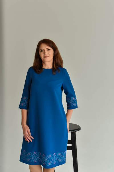 Синя сукня з вишивкою, "гуляйполе" арт. 4592