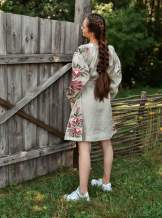 Сукня, кольору натуральний льон, арт. 4603-коротка