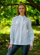 Жіноча блуза на довгий рукав з мереживом "Перлина",арт 4630