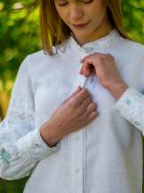 Жіноча блуза на довгий рукав з мереживом "Перлина",арт 4630