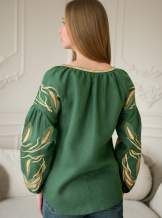Зелена блузка вишиванка,  "Колоски", арт. 4637