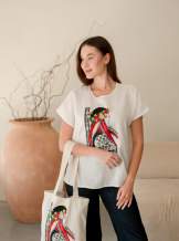 Блузка жіноча "Українка", Білий льон арт.4684