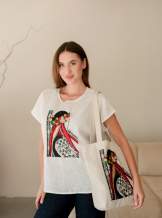 Блузка жіноча "Українка", Білий льон арт.4684