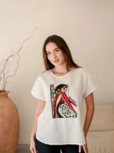 Блузка жіноча "Українка", Білий льон арт.4684