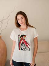 Блузка жіноча "Українка", Білий льон арт.4684