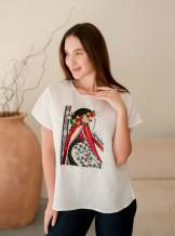 Блузка жіноча "Українка", Білий льон арт.4684