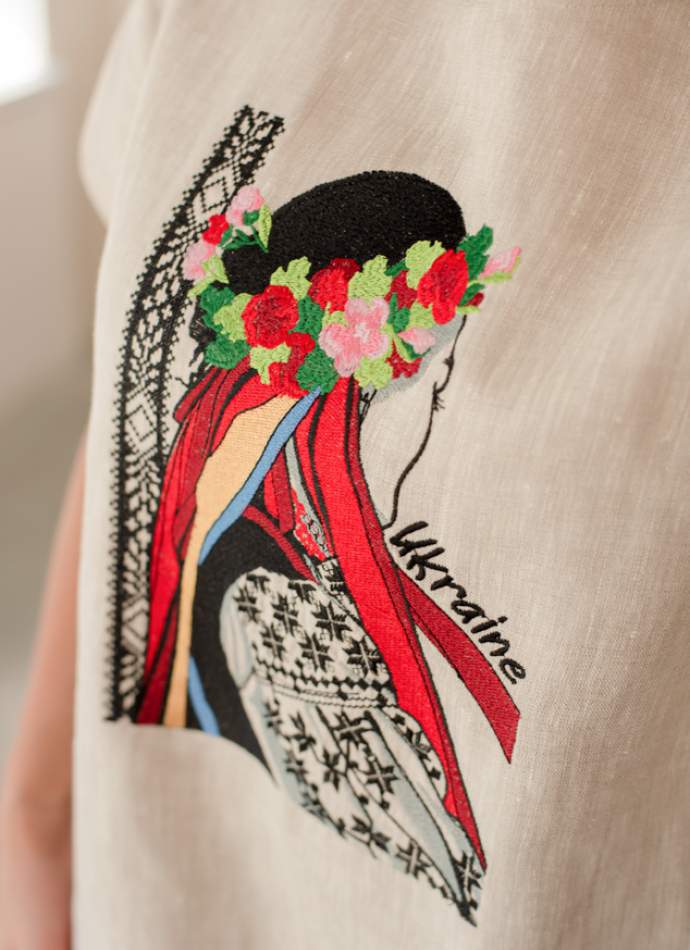 Блузка жіноча "Українка", Натур. льон арт.4685