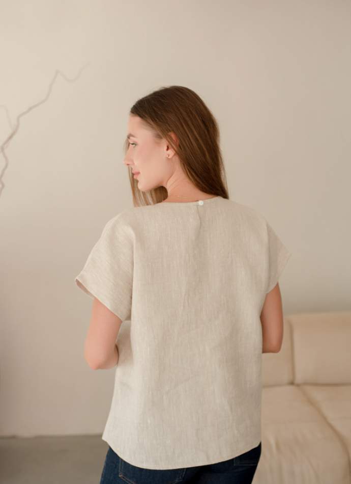 Блузка жіноча "Українка", Натур. льон арт.4685