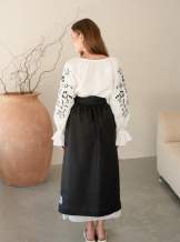 Комплект "Княжа" — вишита лляна сукня + плахта з поясом, арт.4690