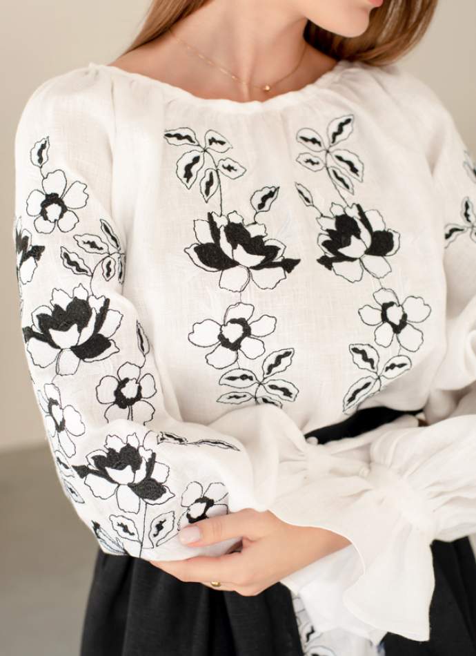 Комплект "Княжа" — вишита лляна сукня + плахта з поясом, арт.4690