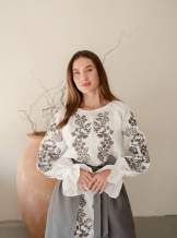 Комплект "Княжа" — вишита лляна сукня + плахта з поясом, арт.4691