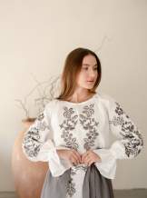 Комплект "Княжа" — вишита лляна сукня + плахта з поясом, арт.4691