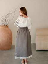 Комплект "Княжа" — вишита лляна сукня + плахта з поясом, арт.4691