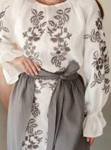 Комплект "Княжа" — вишита лляна сукня + плахта з поясом, арт.4691