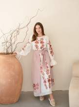 Комплект "Княжа" — вишита лляна сукня + плахта з поясом, арт.4693