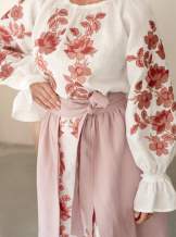 Комплект "Княжа" — вишита лляна сукня + плахта з поясом, арт.4693