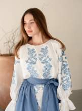 Комплект "Княжа" — вишита лляна сукня + плахта з поясом, арт.4694