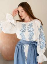 Комплект "Княжа" — вишита лляна сукня + плахта з поясом, арт.4694