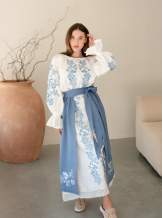 Комплект "Княжа" — вишита лляна сукня + плахта з поясом, арт.4694